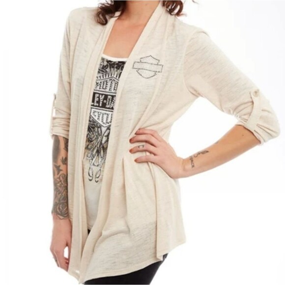 Harley Davidson Dylatov Cardigan 3/4 Sleeve NWT S/M - Picture 2 of 10